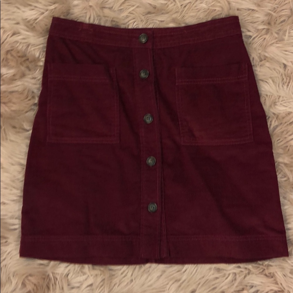 Maroon Corduroy Skirt